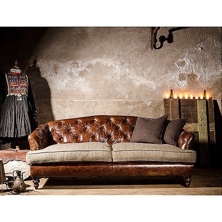 Tetrad - Dalmore Harris Tweed Leather Midi Sofa